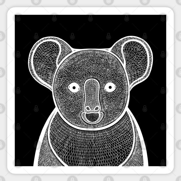 Koala Ink Art - cool Australian animal design Sticker by Green Paladin